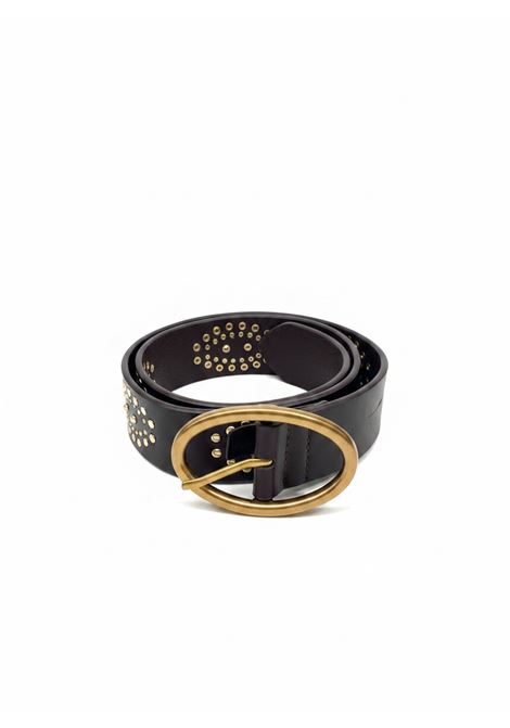 Iris 40mm Vegetable-Tanned Leather Belt in Mahogany with Studs Vanessa Bruno |  | 3HVD32-V42535151